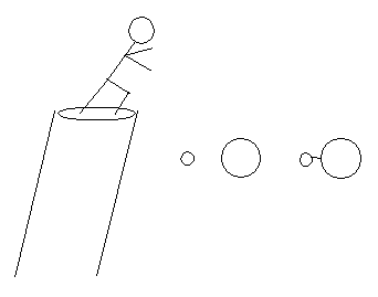 C башни падают
      три предмета: маленькое ядро, большое, и связку из маленького
      и большого ядра.