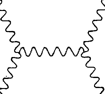 волнистые линии обозначают траектории гравитонов и их взаимодействие
